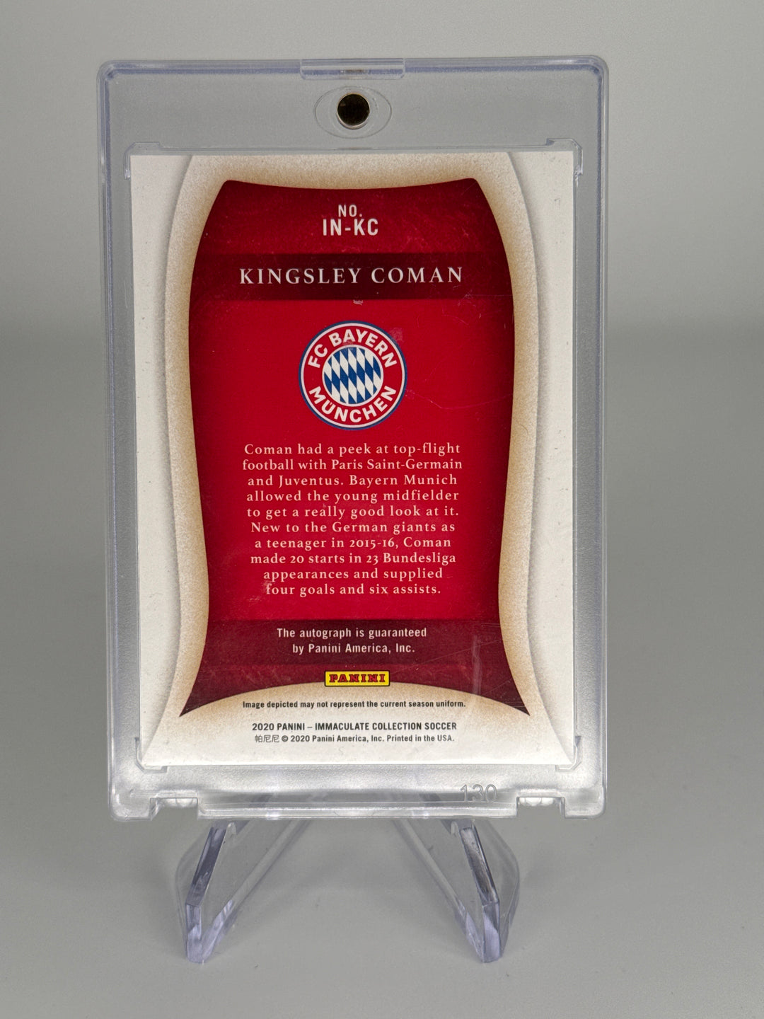 Kingsley Coman 2020 Panini Immaculate Introductions Auto, 21/25