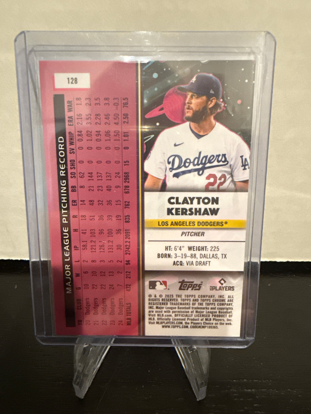 Clayton Kershaw 2025 Topps Chrome Cosmic Blue Seismic Refractor, 97/99