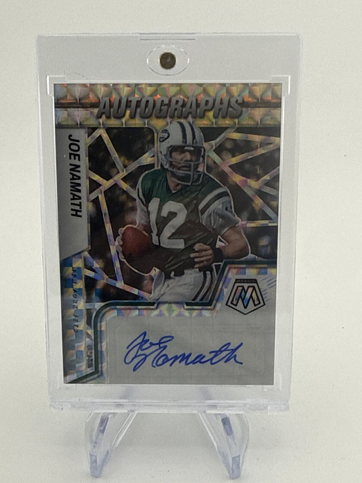 Joe Namath 2022 Panini Mosaic Silver Mosaic Auto