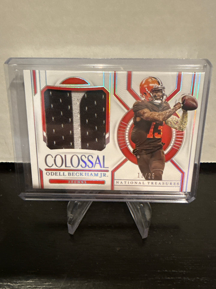 Odell Beckham Jr 2020 Panini National Treasures Colossal Game Worn Relic, 11/25