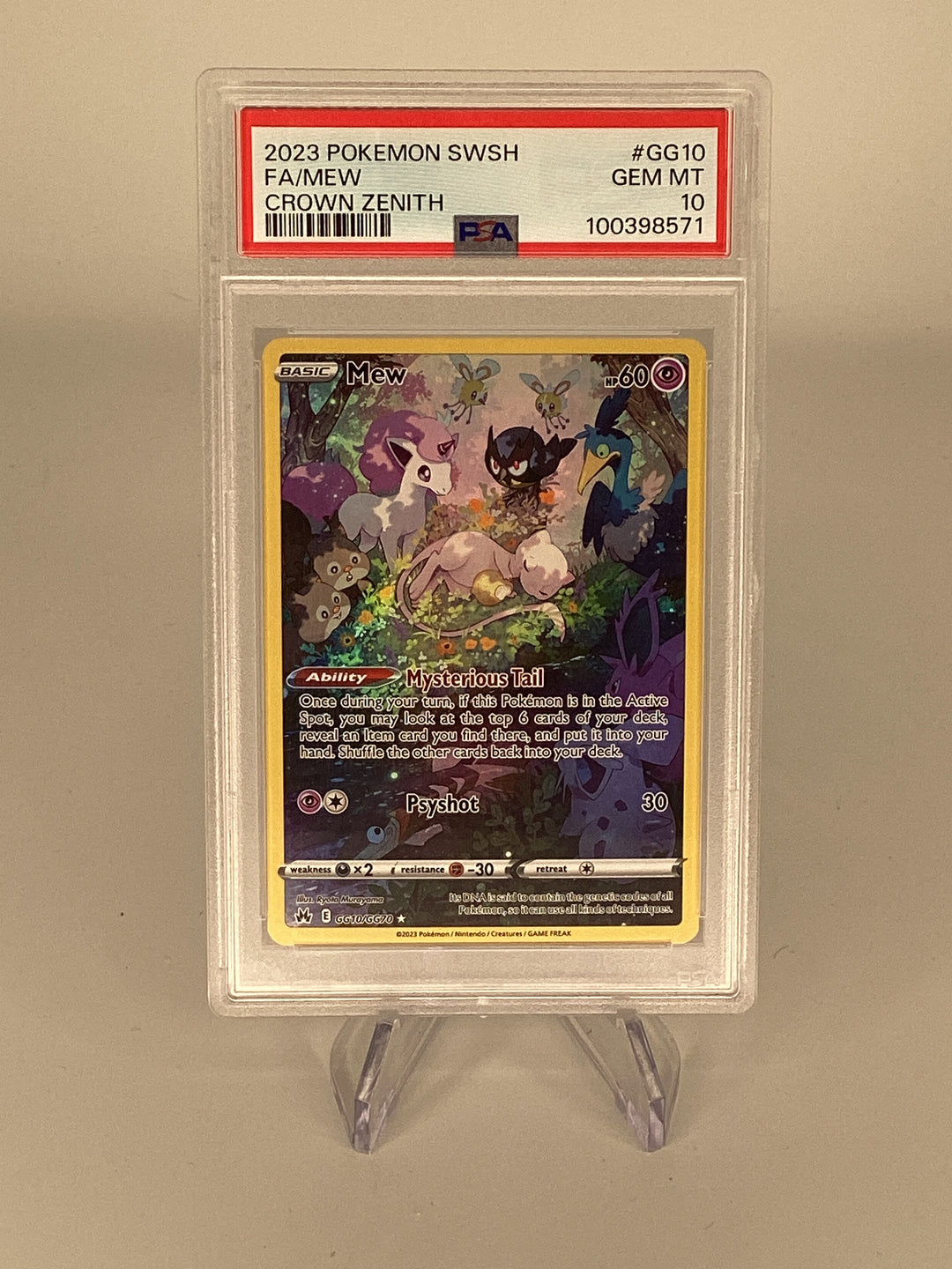 Pokemon TCG 2023 Mew Galarian Gallary Crown Zenith, GG10/GG70, PSA 10 Gem Mint