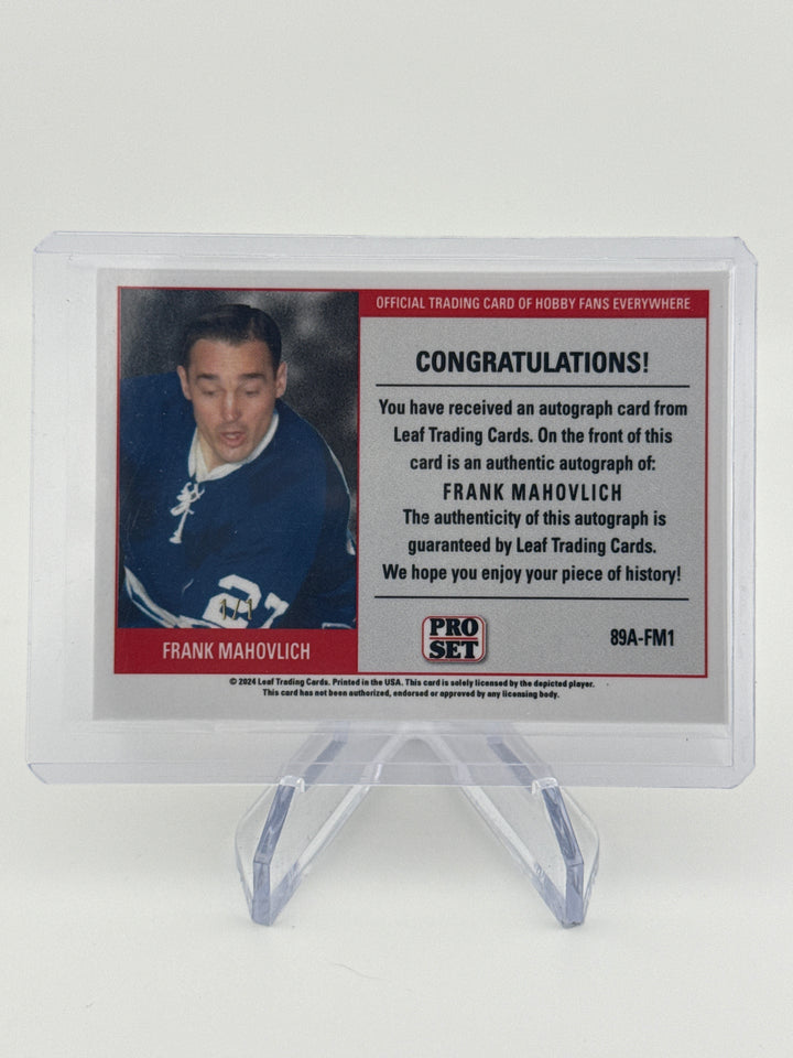Frank Mahovlich 2025 Leaf Pro Set Gold Shimmer 1/1 Auto