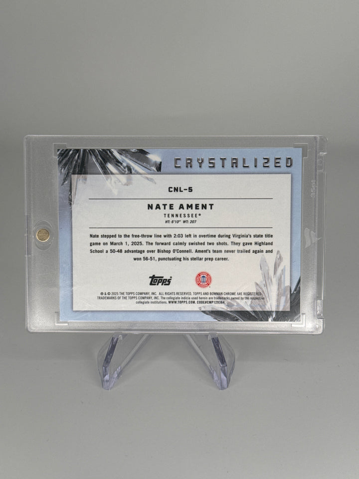 Nate Ament 2026 Bowman Chrome University Crystalized SSP Case Hit