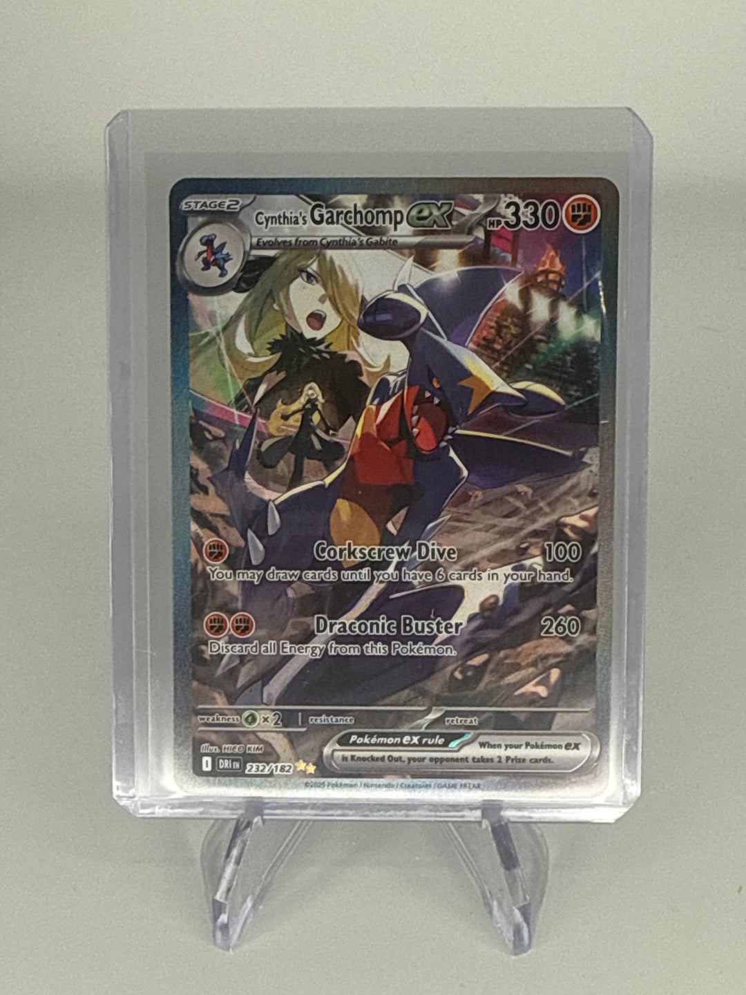 Pokemon TCG 2025 Cynthia's Garchomp EX Destined Rivals Full Art Special Illustration Rare, 232/182