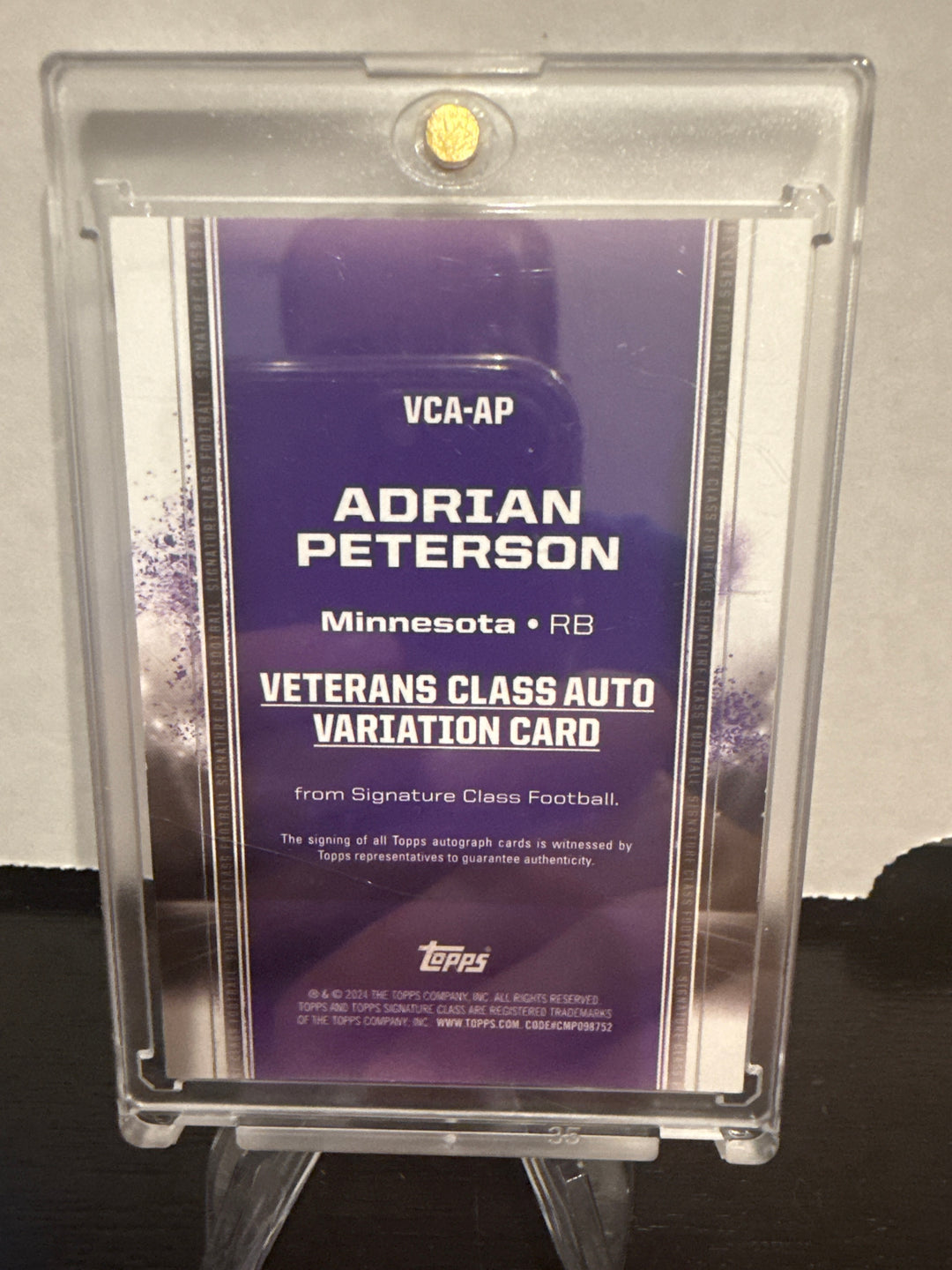 Adrian Peterson 2024 Topps Signature Class Blue Auto, 5/5