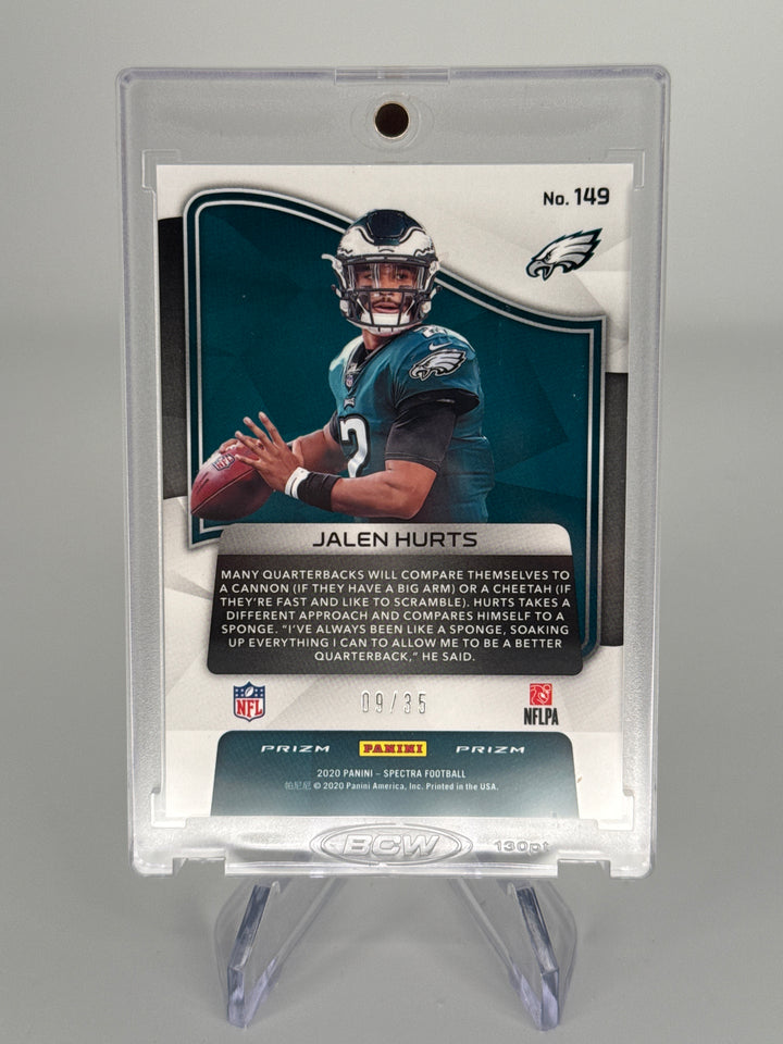 Jalen Hurts 2020 Panini Spectra Neon Green Scope Rookie, 09/35