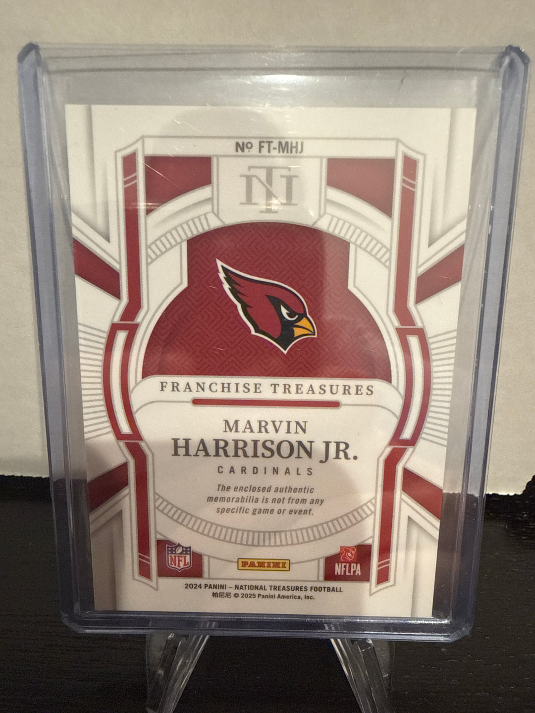 Marvin Harrison Jr. 2024 Panini National Treasures Rookie Relic, 30/49