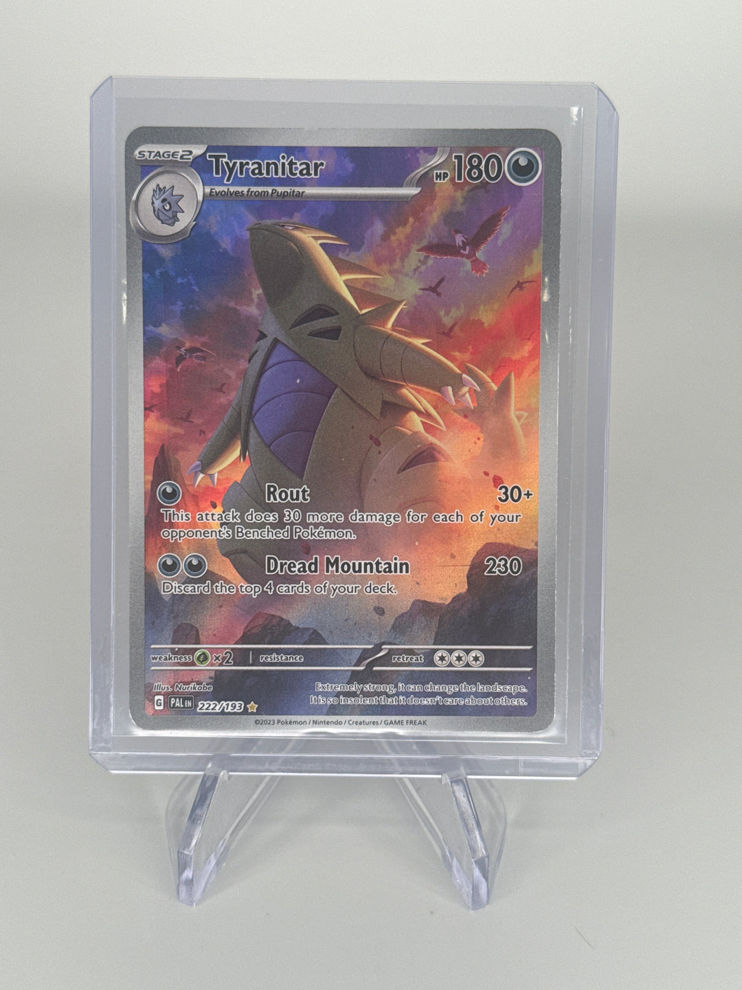 Pokemon TCG 2023 Tyranitar Paldea Evolved Full Art Illustration Rare, 222/193