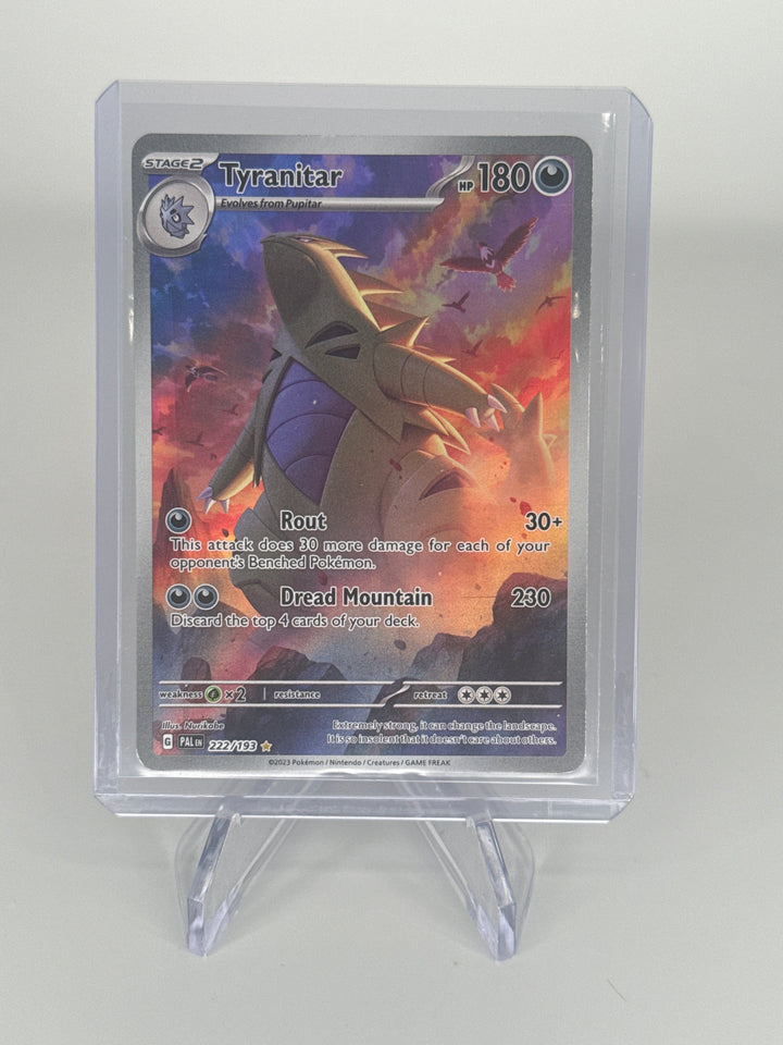 Pokemon TCG 2023 Tyranitar Paldea Evolved Full Art Illustration Rare, 222/193
