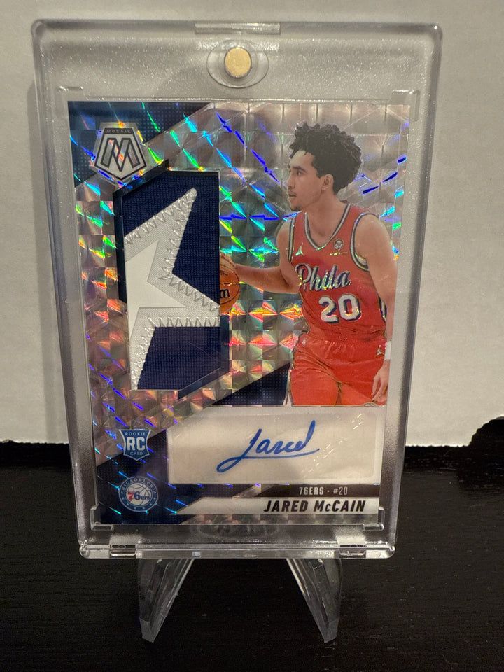 Jared McCain 2024 Panini Mosaic Silver Mosaic Rookie Patch Auto