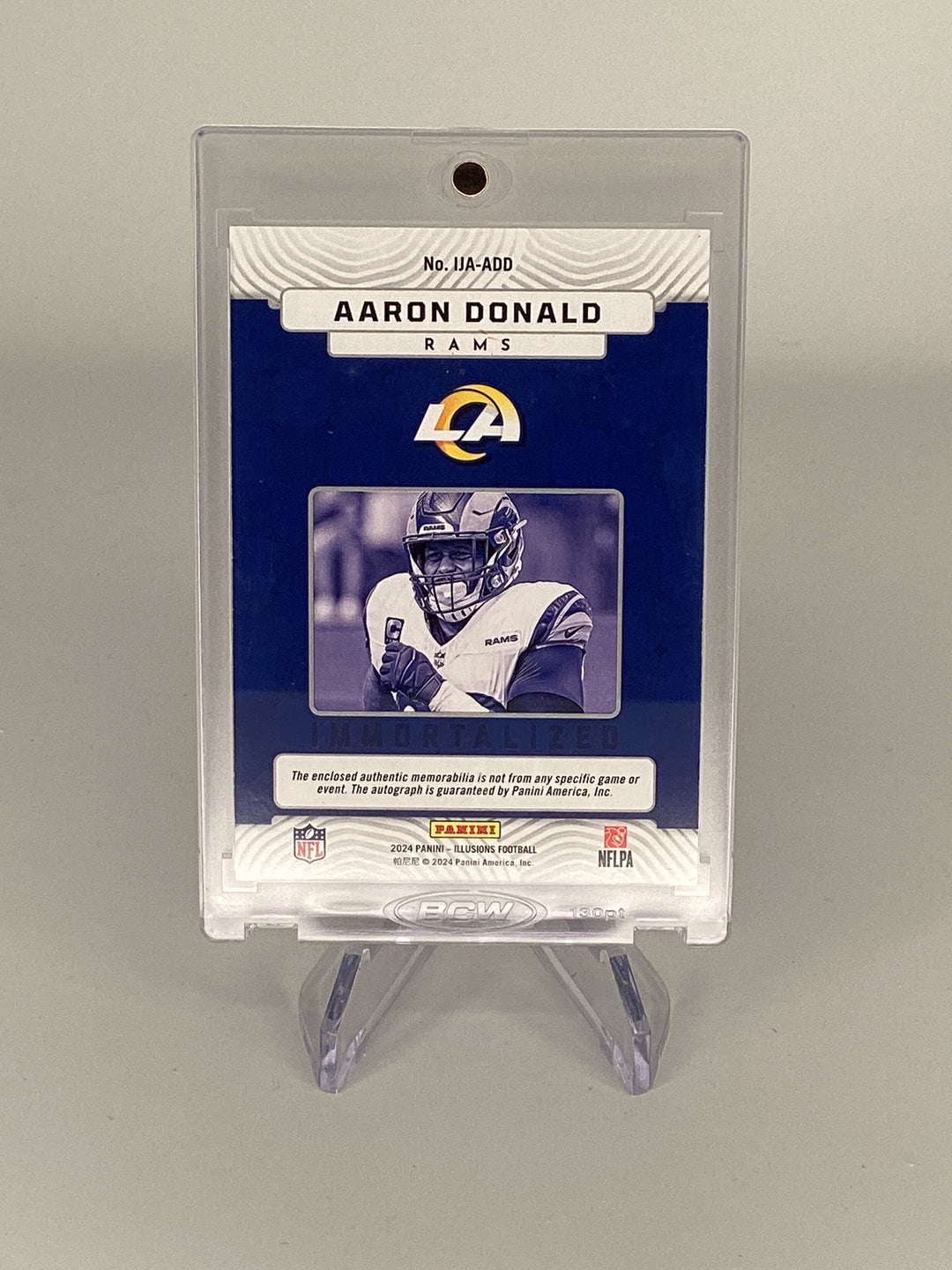 Aaron Donald 2024 Panini Illusions Immortalized Patch Auto, 06/25