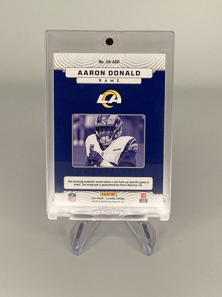 Aaron Donald 2024 Panini Illusions Immortalized Patch Auto, 06/25