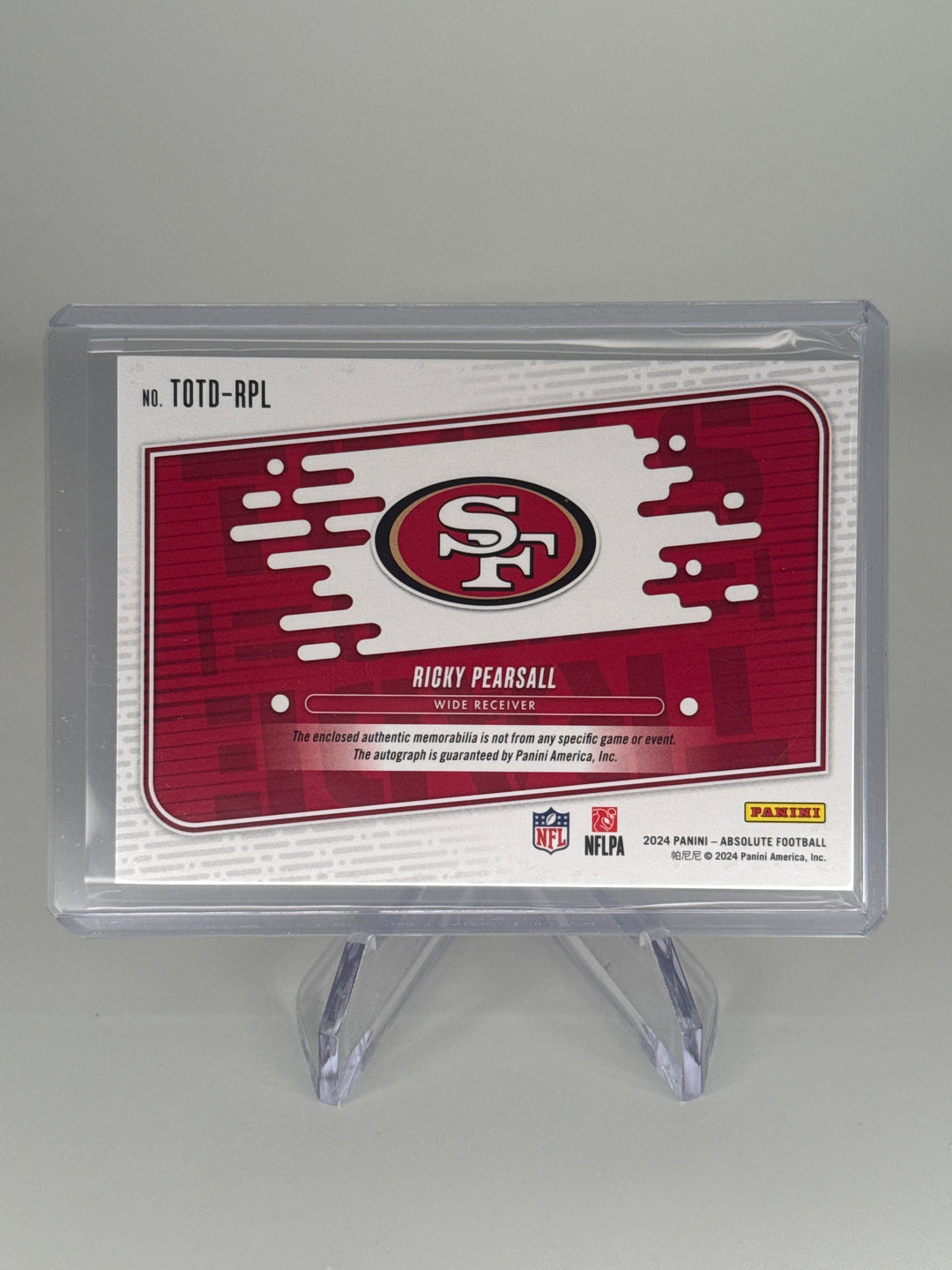 Ricky Pearsall 2024 Panini Absolute Tools of the Trade Rookie Patch Auto, 92/99