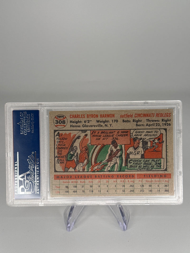 Chuck Harmon 1956 Topps, PSA 4