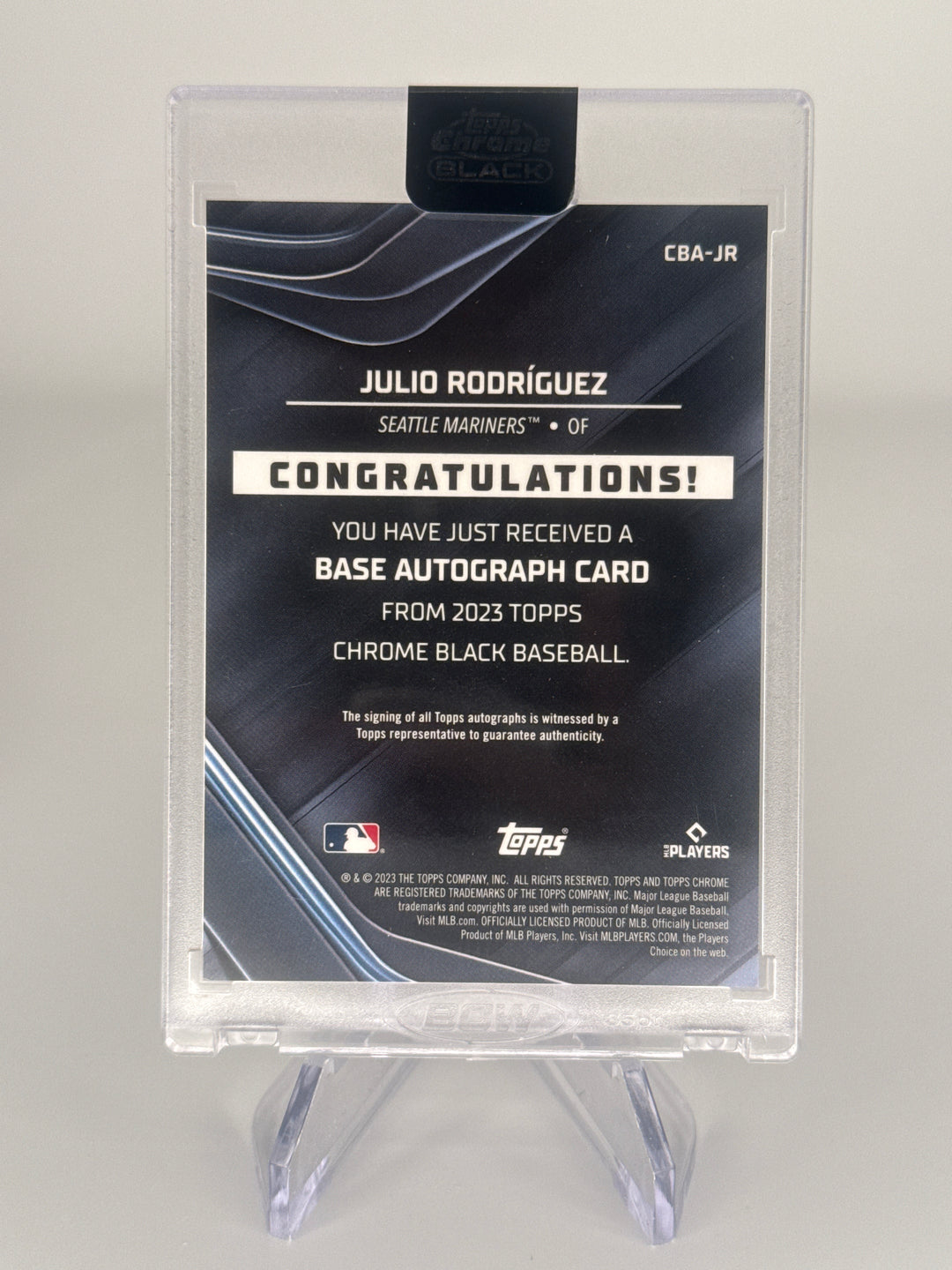 Julio Rodriguez 2023 Topps Chrome Black Auto