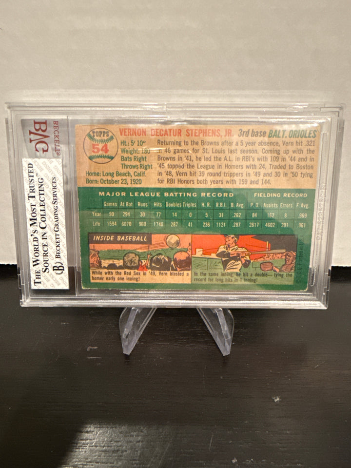Vern Stephens 1954 Topps, BVG 4.5