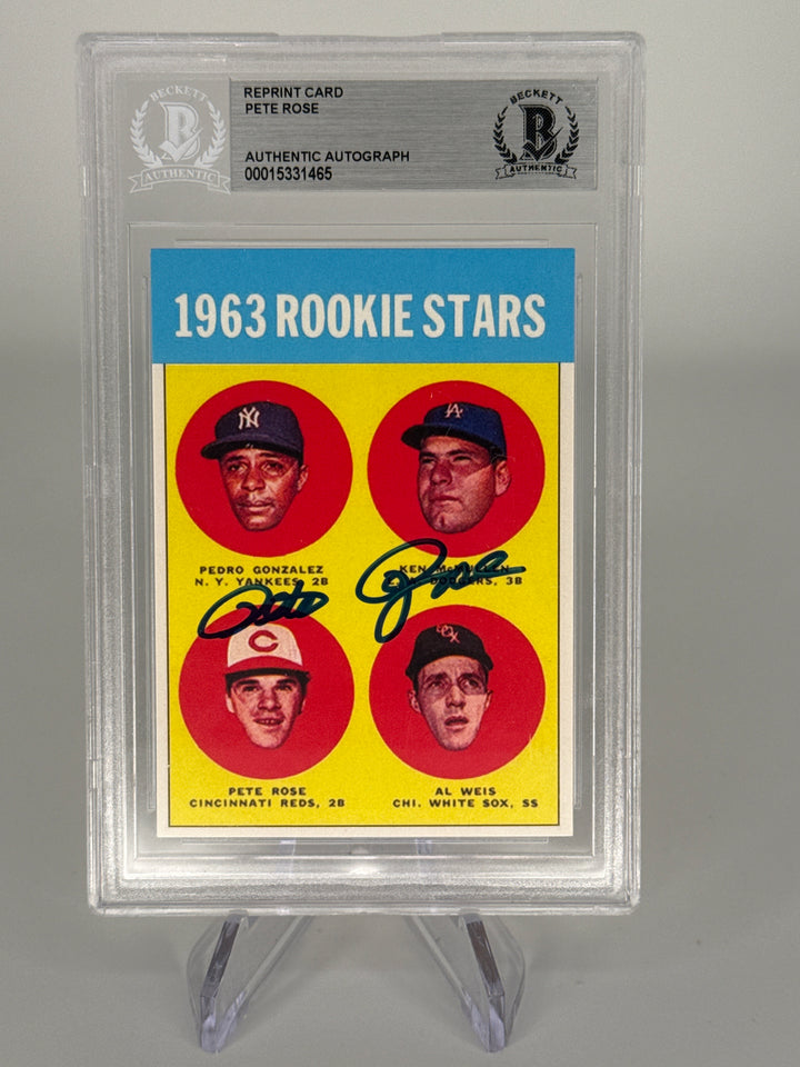 1963 Topps Rookies Stars Reprint, Pete Rose BGS Authentic Auto