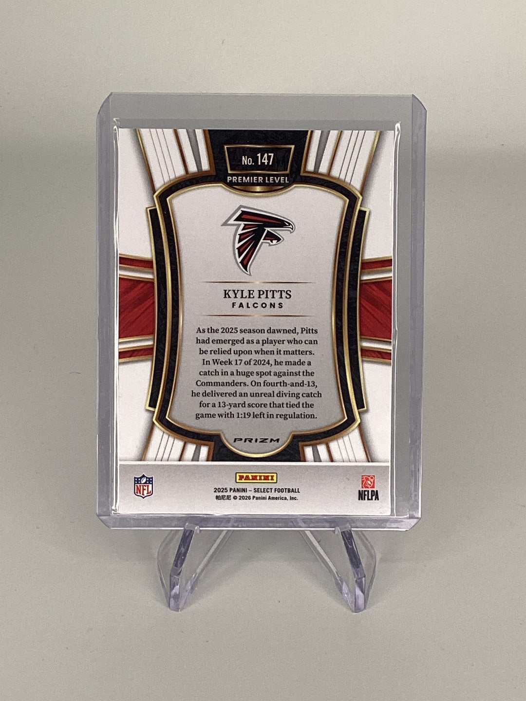 Kyle Pitts 2025 Panini Select Premier Level Zebra SSP