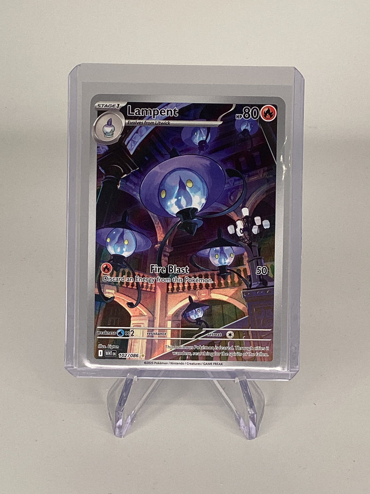 Pokemon TCG 2025 Lampent White Flare Full Art Illustration Rare, 102/086