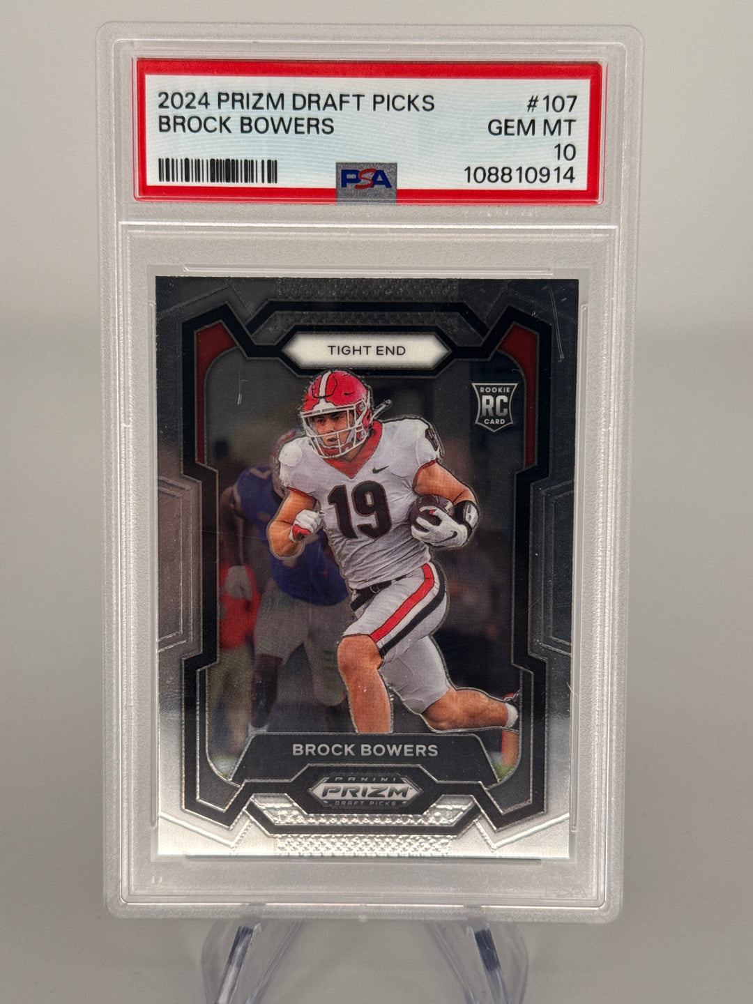 Brock Bowers 2024 Panini Prizm Draft Picks Rookie, PSA 10 Gem Mint