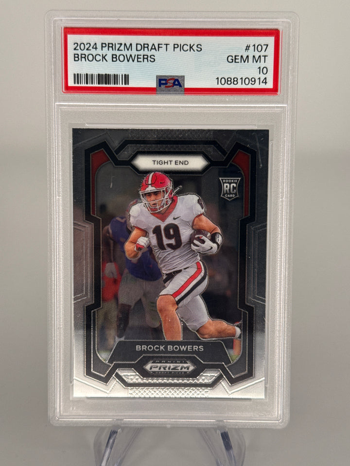 Brock Bowers 2024 Panini Prizm Draft Picks Rookie, PSA 10 Gem Mint