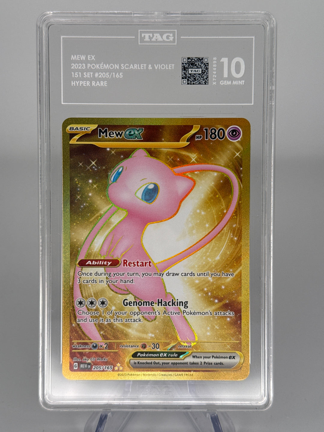 Pokemon TCG 2023 Mew EX Scarlet & Violet Ultra Rare, 205/165, TAG 10 Gem Mint