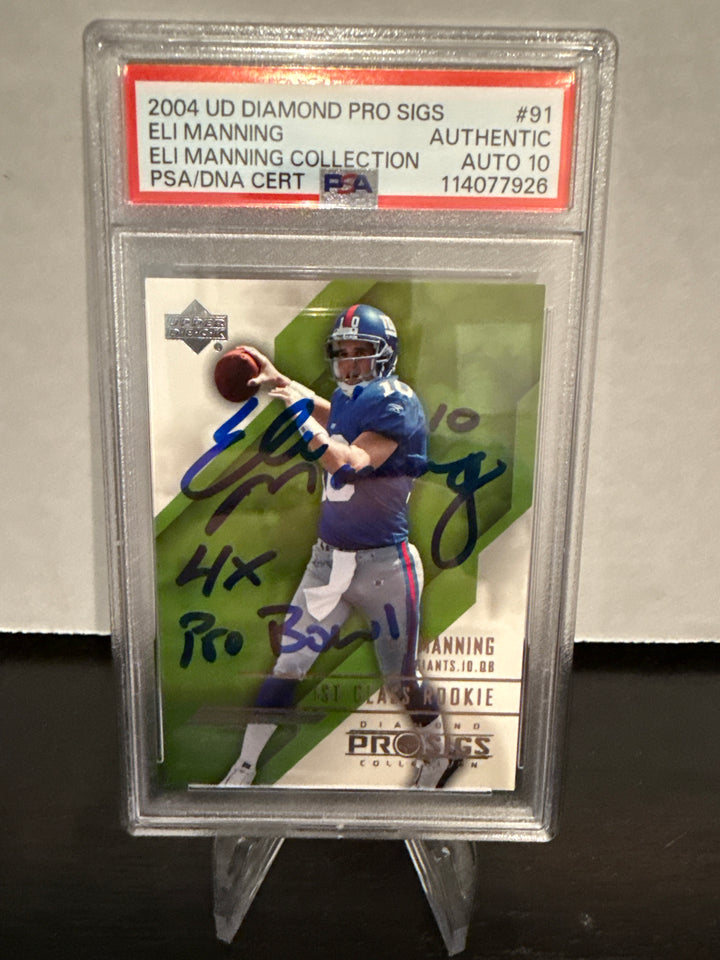Eli Manning 2004 Upper Deck Diamond Pro Signatures, PSA Authentic Auto