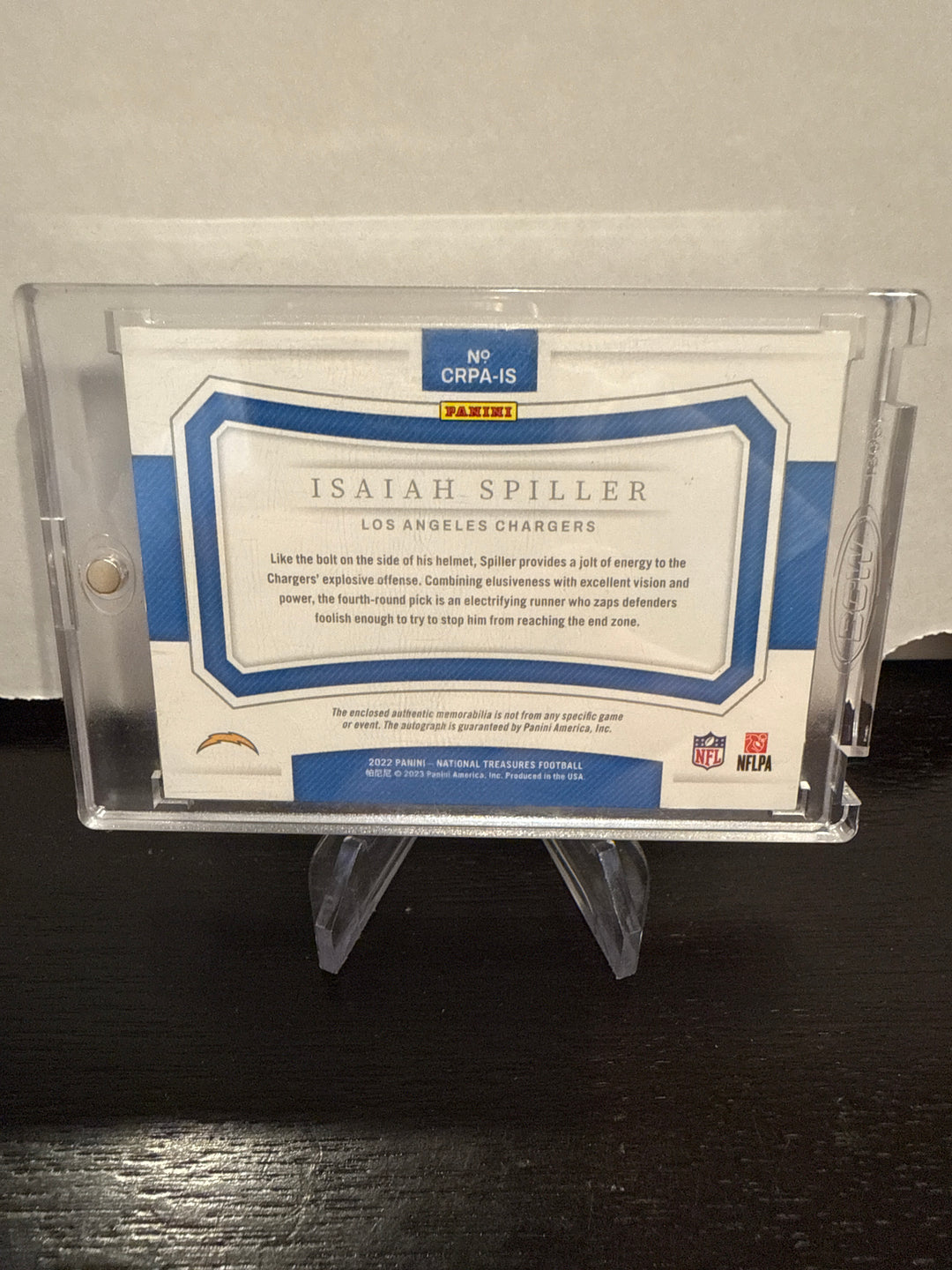 Isaiah Spiller 2022 Panini National Treasures Rookie Jersey Tag Auto, 5/5
