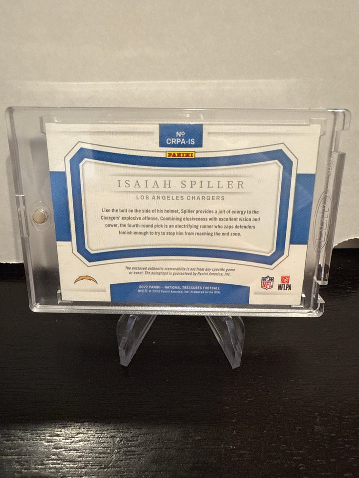 Isaiah Spiller 2022 Panini National Treasures Rookie Jersey Tag Auto, 5/5