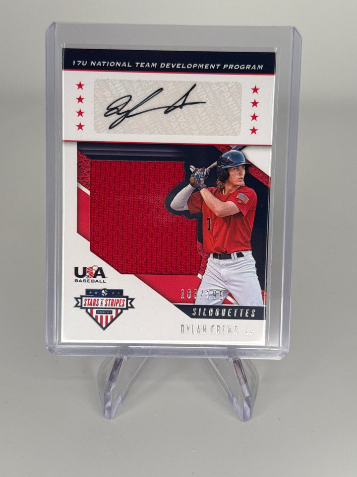 Dylan Crews 2023 Panini USA Stars & Stripes Silhouettes Patch Auto, 183/199