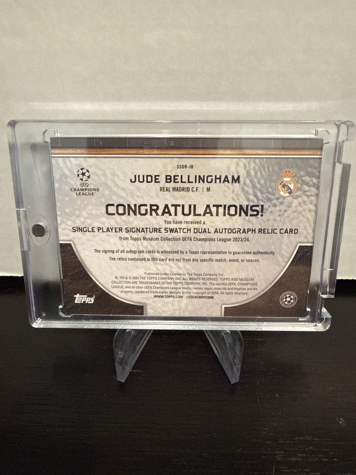 Jude Bellingham 2024 Topps Champions League Signature Swatches Dual Patch Auto, 13/50