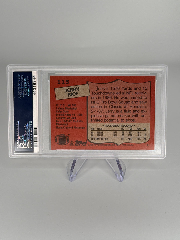 Jerry Rice 1987 Topps, PSA 10 Gem Mint