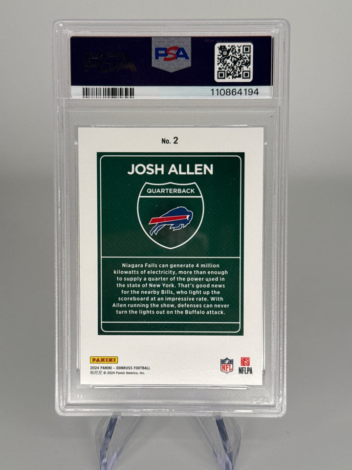 Josh Allen 2024 Panini Donruss Downtown SSP Case Hit, PSA 9 Mint