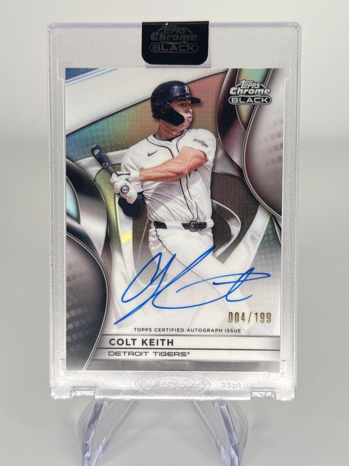 Colt Keith 2025 Topps Chrome Black Refractor Auto, 004/199