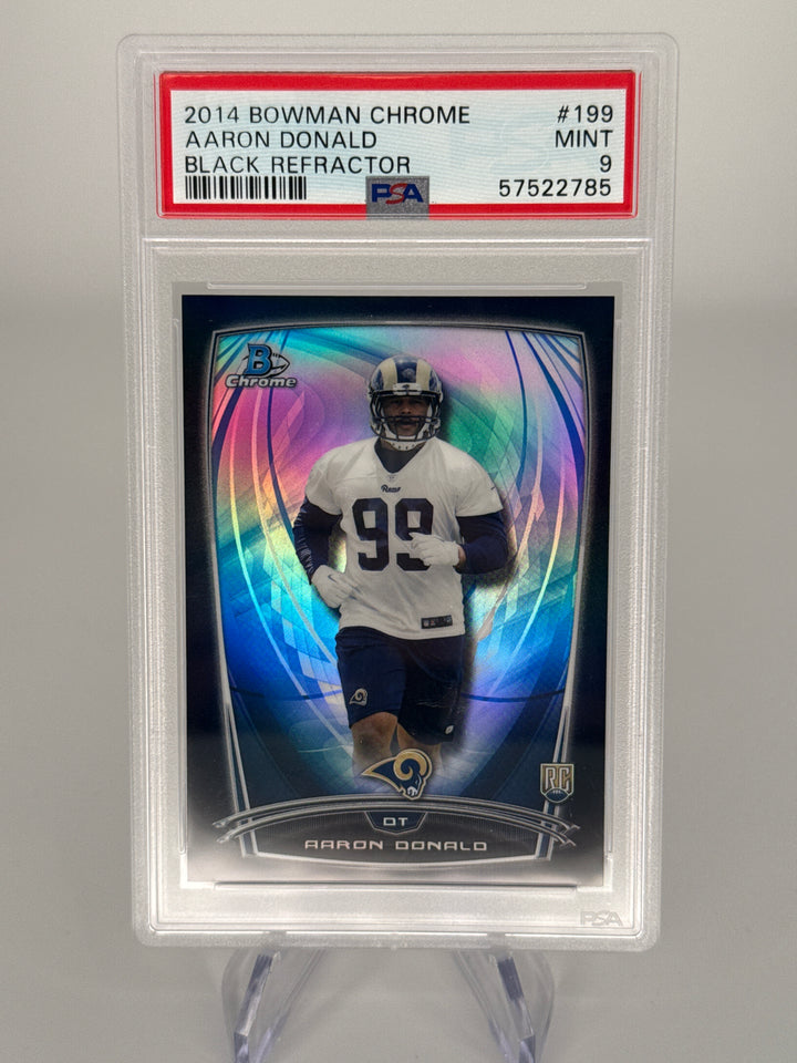 Aaron Donald 2014 Bowman Chrome Black Refractor Rookie, 099/299, PSA 9 Mint