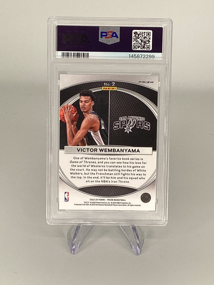 Victor Wembanyama 2023 Panini Prizm Global Reach Green Prizm Rookie, PSA 10 Gem Mint