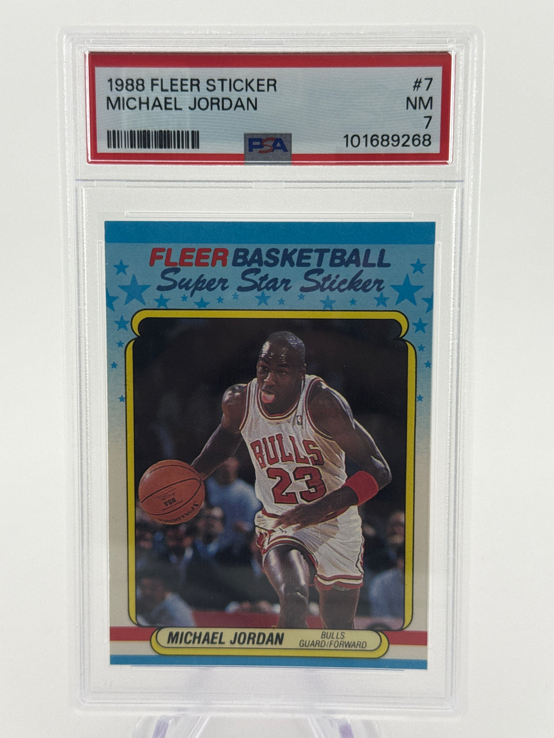 Michael Jordan 1988 Fleer Sticker, PSA 7