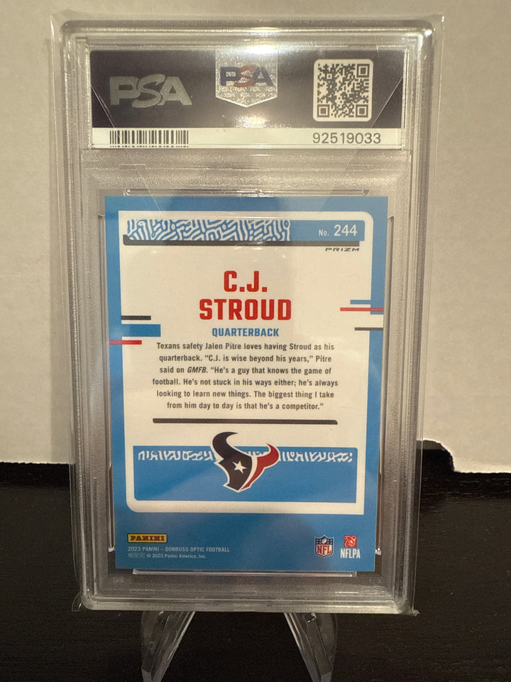 CJ Stroud 2023 Panini Donruss Optic Pink Holo Rookie, PSA 10 Gem Mint