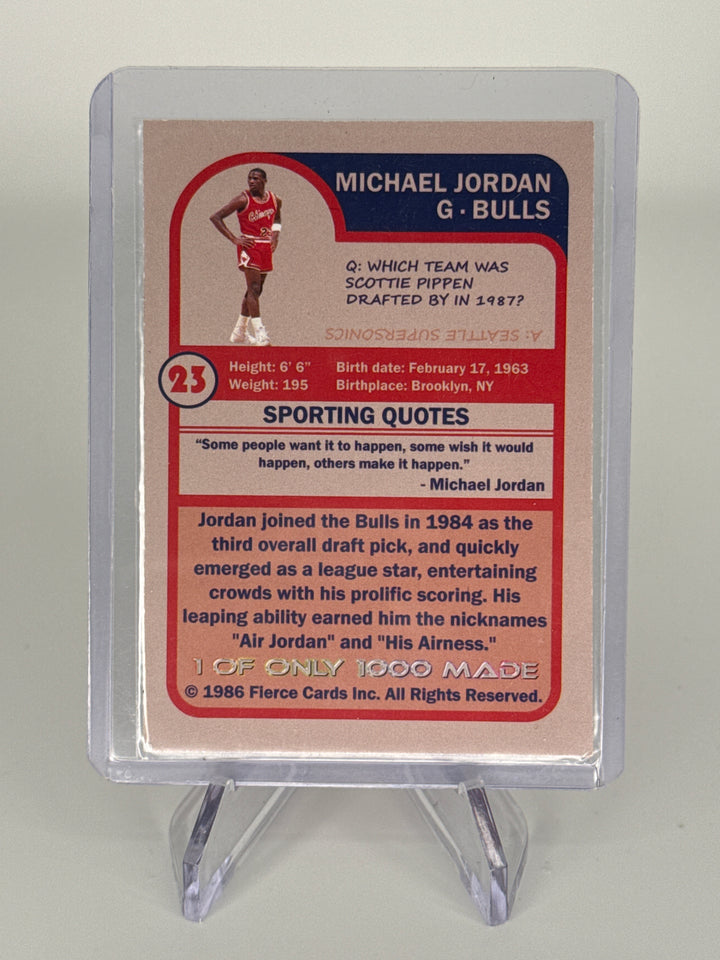 Michael Jordan 1986 Fierce SP Rookie, 1 of 1000