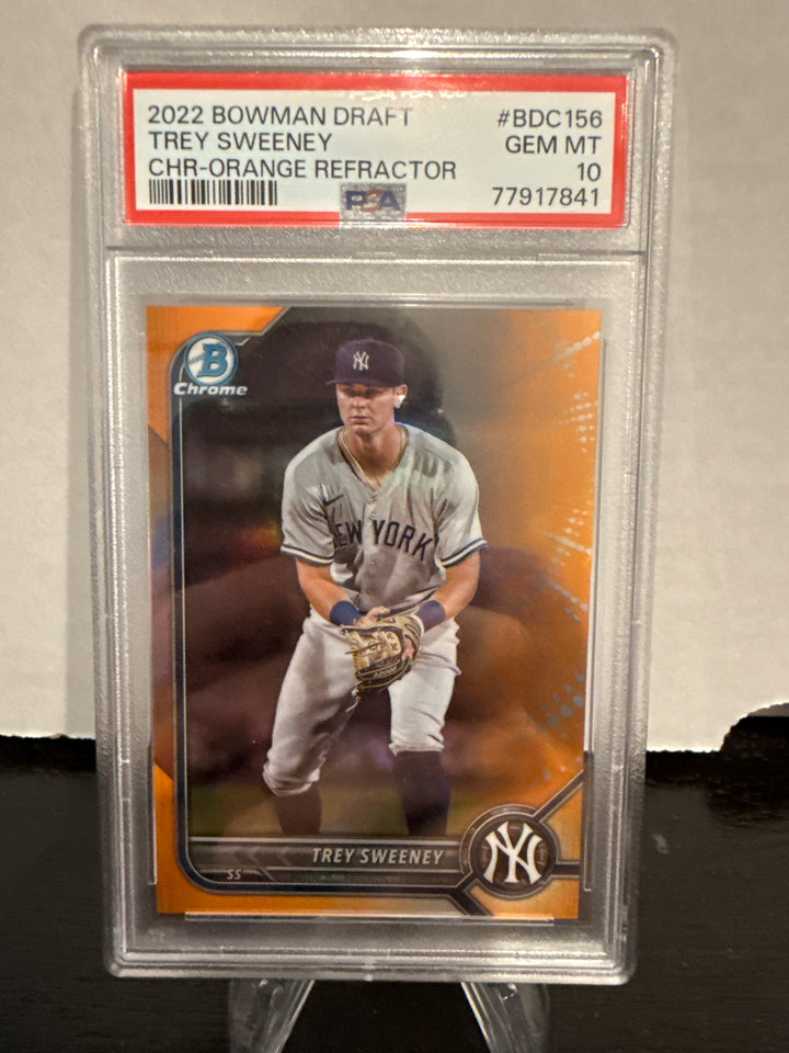 Trey Sweeney 2022 Bowman Chrome Draft Orange Refractor, 09/25, PSA 10 Gem Mint