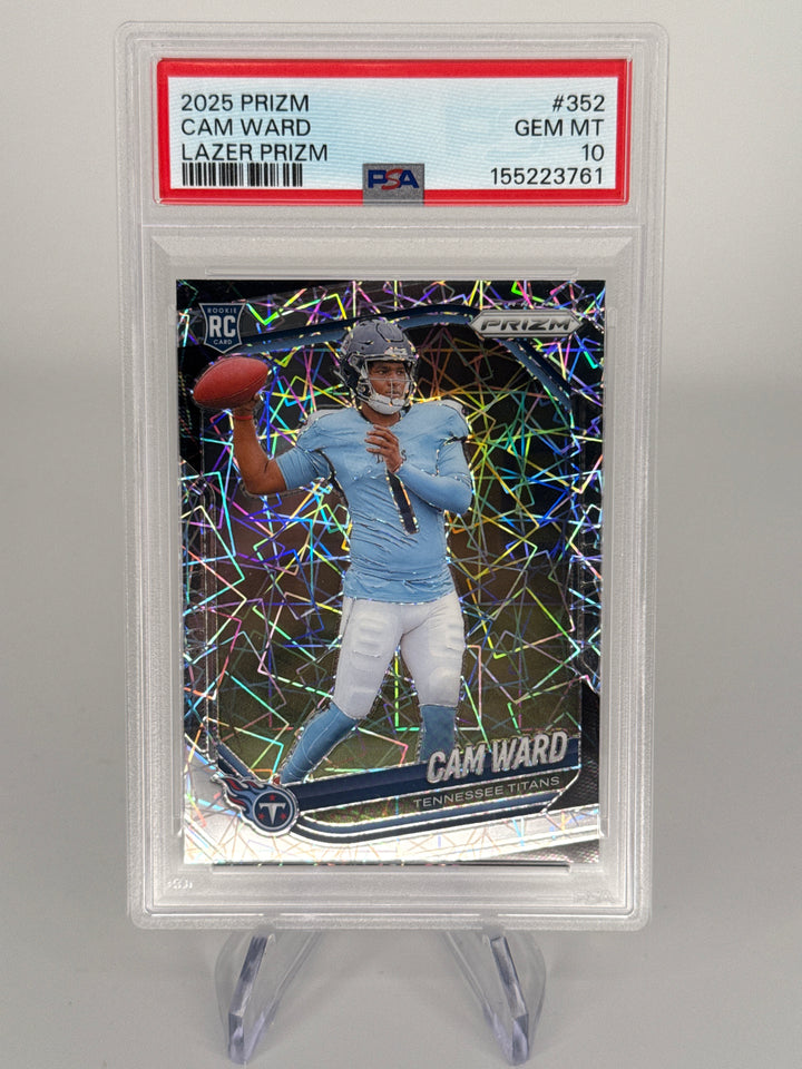 Cam Ward 2025 Panini Prizm Lazer Prizm Rookie, PSA 10 Gem Mint