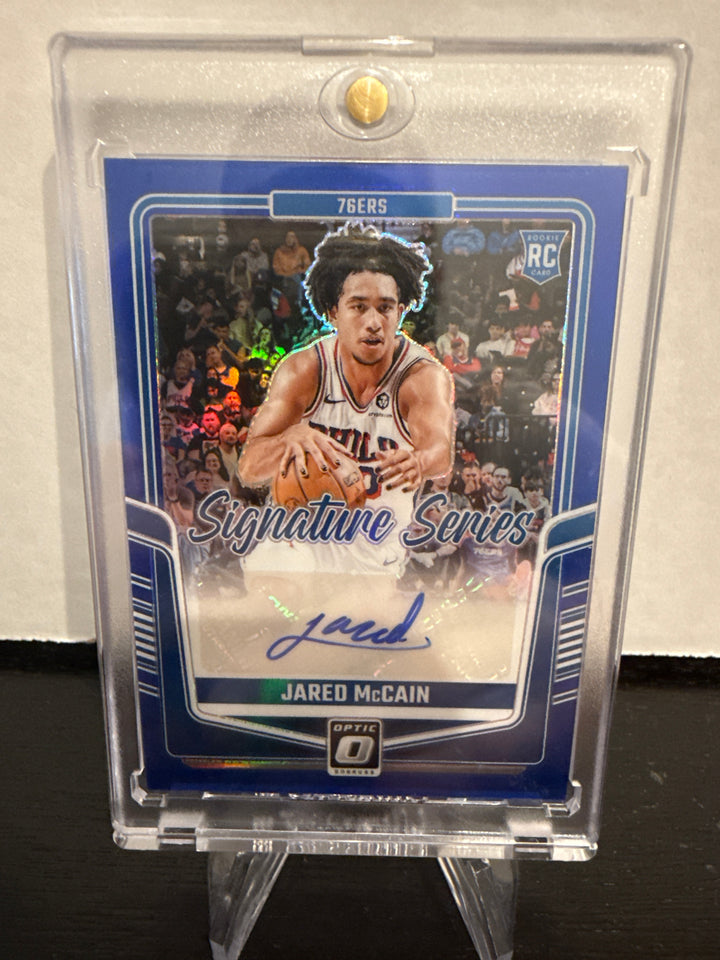 Jared McCain 2024-2025 Panini Donruss Optic Signature Series Rookie Auto Blue, 11/25