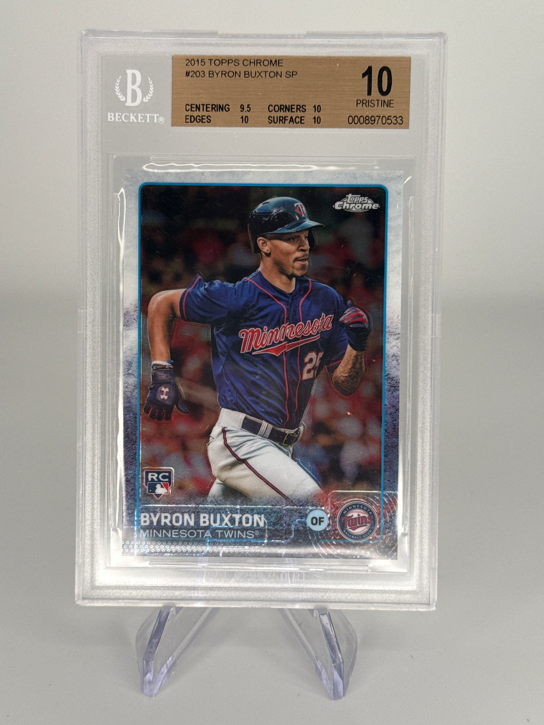 Byron Buxton 2015 Topps Chrome SP Rookie, BGS 10 Pristine