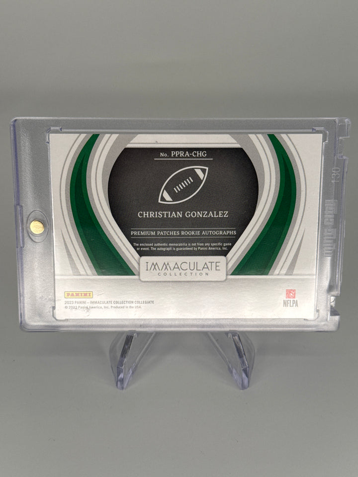 Christian Gonzalez 2023 Panini Immaculate Collegiate Rookie Patch Auto, 03/65