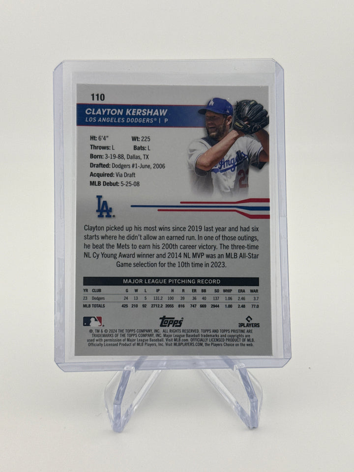 Clayton Kershaw 2024 Topps Pristine Gold Refractor, 22/50
