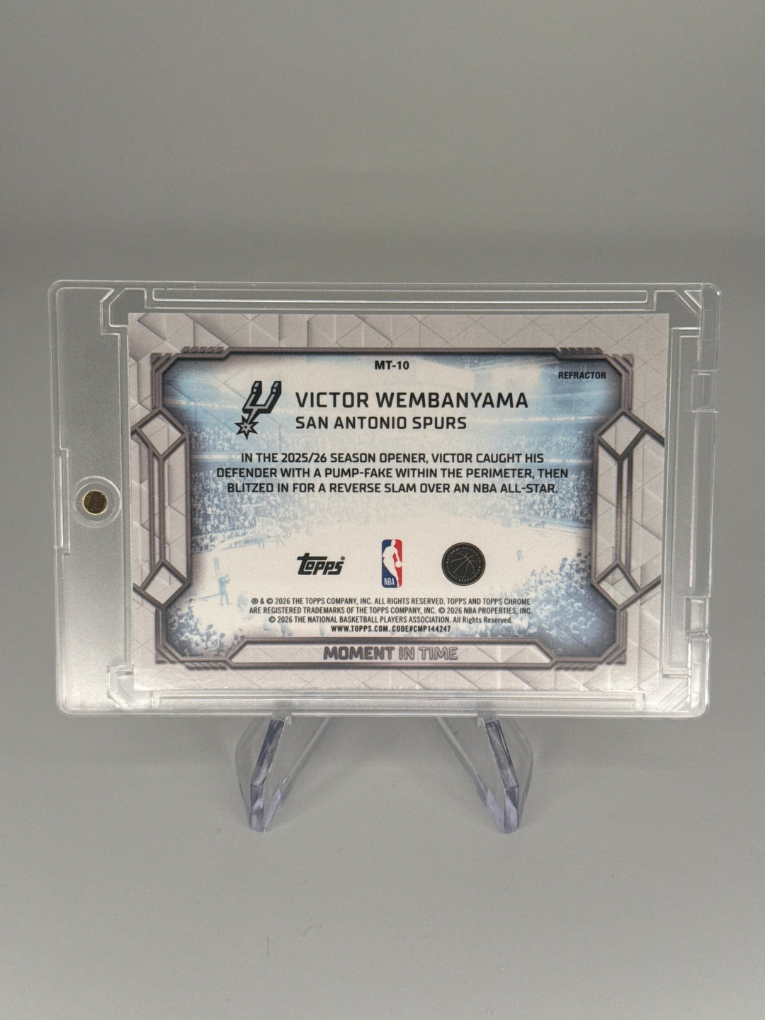 Victor Wembanyama 2026 Topps Chrome Update Moments In Time Refractor