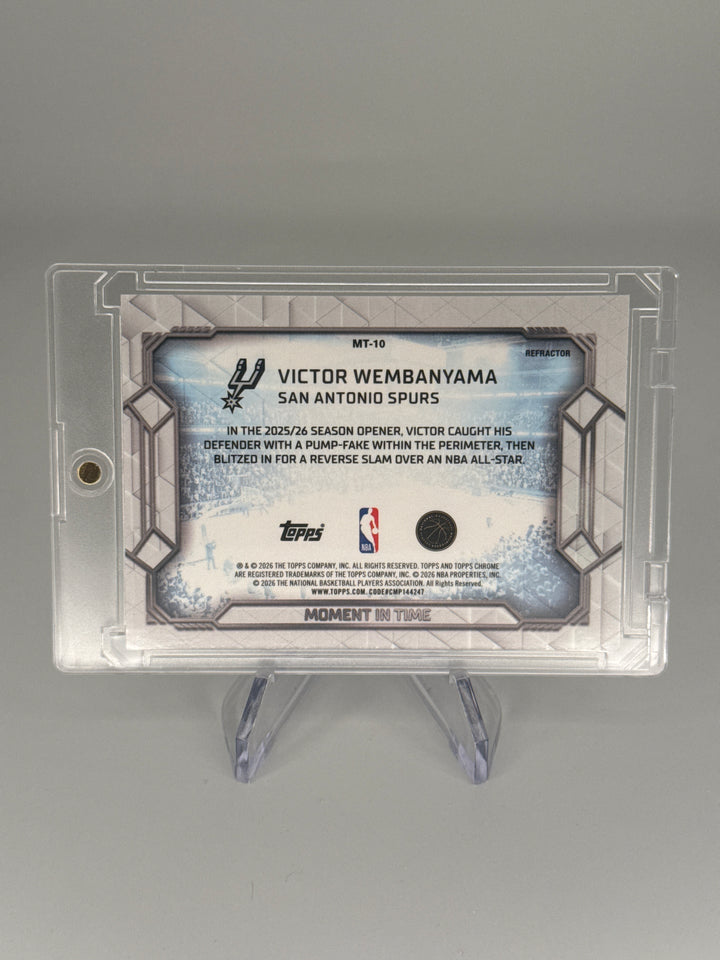 Victor Wembanyama 2026 Topps Chrome Update Moments In Time Refractor