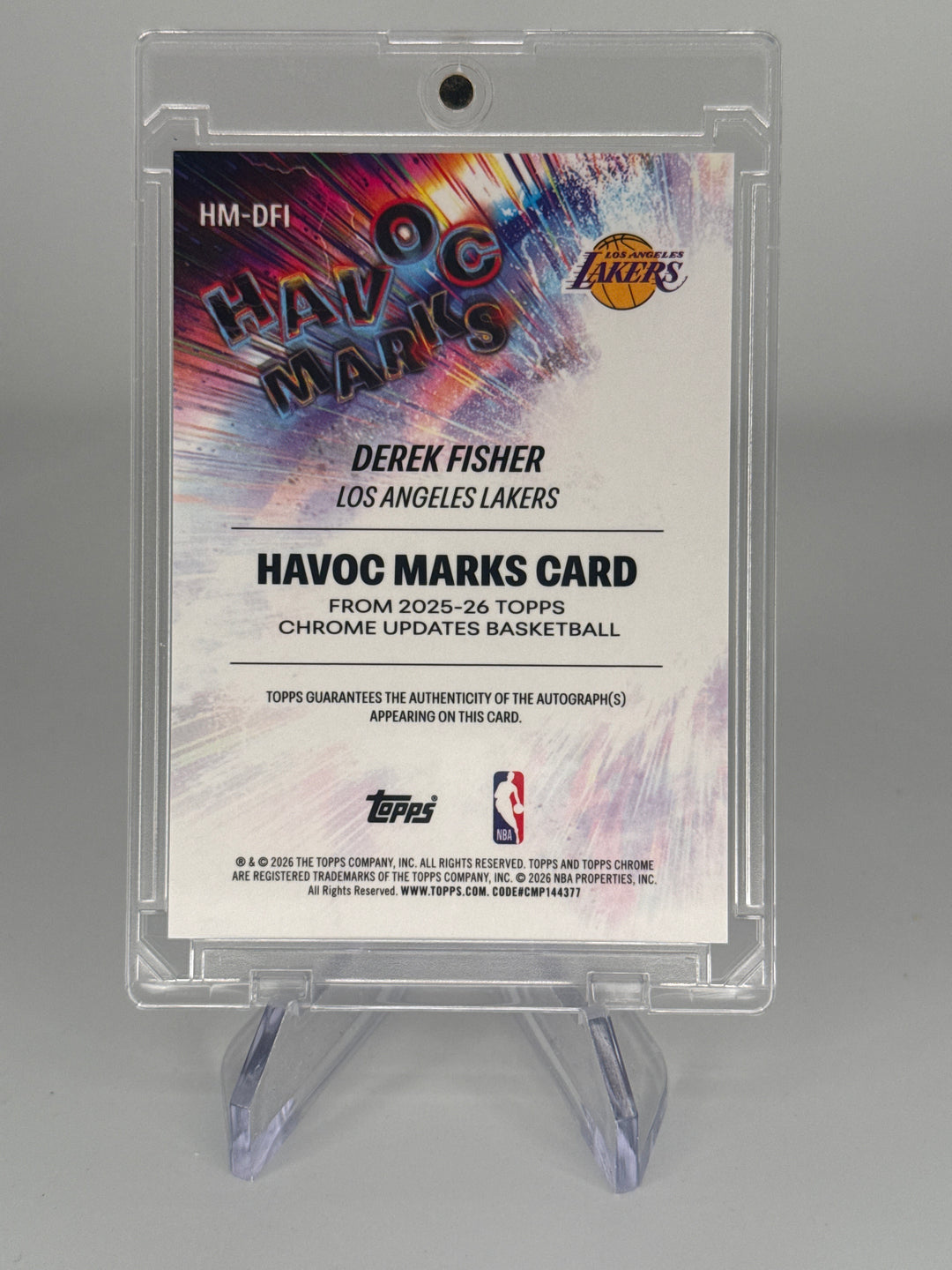 Derek Fisher 2026 Topps Chrome Havoc Marks Orange Atomic Refractor Auto, 03/25