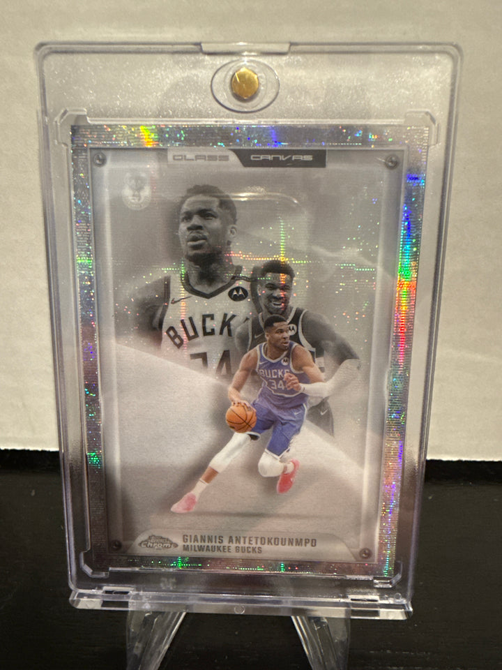 Giannis Antetokounmpo 2025 Topps Chrome Glass Canvas SSP Case Hit