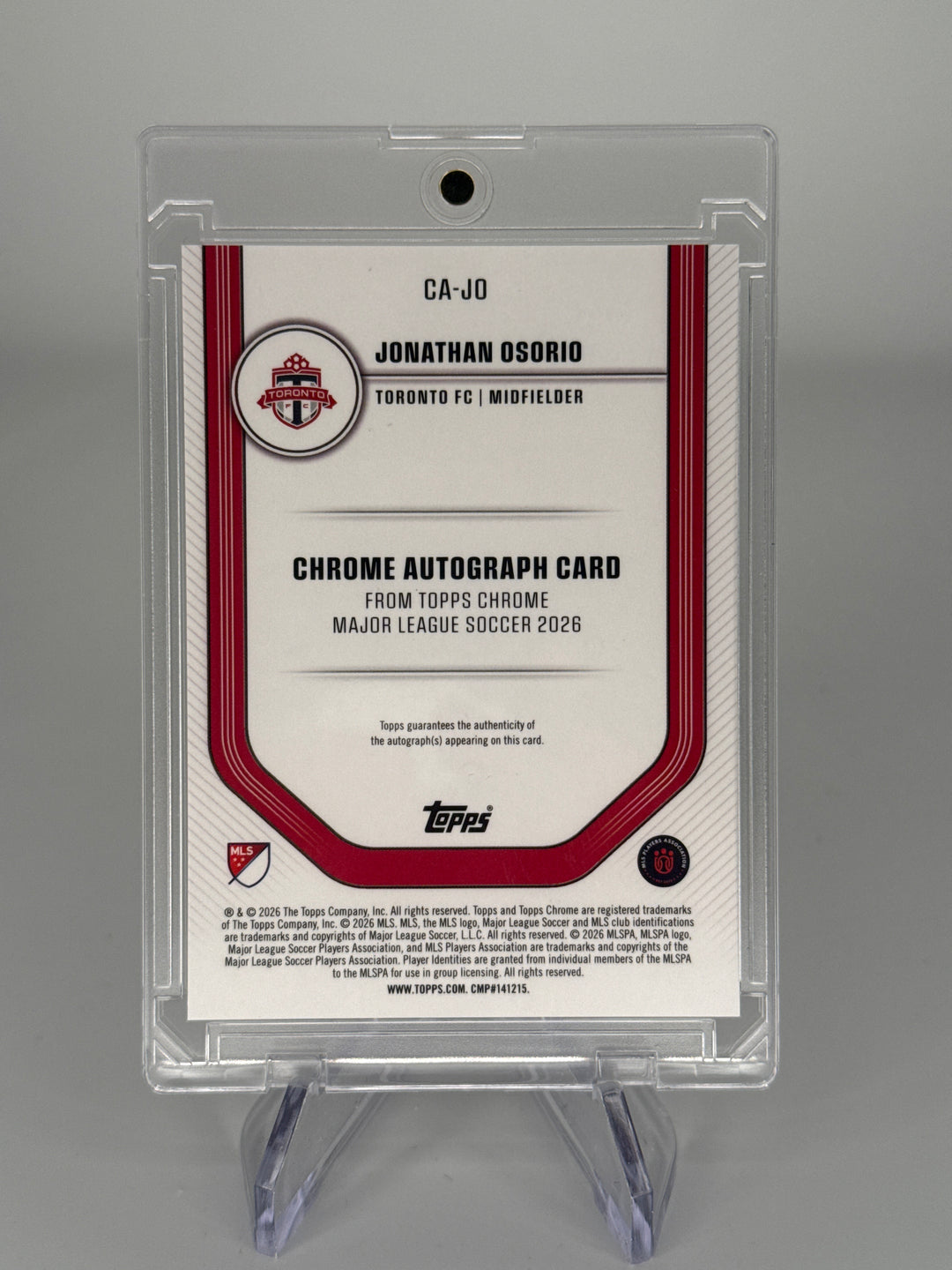 Jonathan Osorio 2026 Topps Chrome MLS Roman Numeral SSP Auto, I/XI
